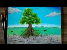 Oil pastels should not be used to make oil paints. Menggambar Pohon Bakau Menggunakan Oil Pastel Dan Cat Akrilik Youtube
