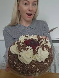Indulging in Black Forest Gateau Cake from Morrisons