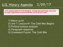 Maybe you would like to learn more about one of these? U S History Agenda 3 14 17 Crossword Puzzle The Cold War Ppt Download
