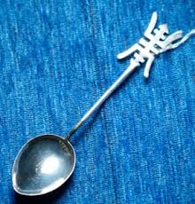 Unusual Vintage Chinese Silver Spoon W/ Bamboo Stem & Medallion W/ Symbol |  Ebay