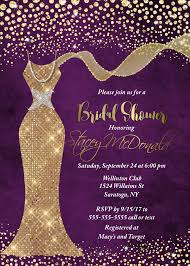 Purple And Gold Bridal Shower Invitations Printed Bridal Etsy Gold Bridal Shower Invitations Gold Bridal Showers Purple Bridal Shower
