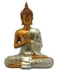 Gold And Silver Finish Praying Thai Buddha Statue Buddha Statue Statue Thai Buddha Statue