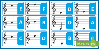 Having the note names labeled on the instrument helps students instantly connect reading treble clef note names with performing. Treble Clef Cards Flash Cards Music Reading