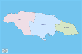 Number of inhabitants, area and hotel. Blank Map Of Jamaica Showing Parishes And Capitals