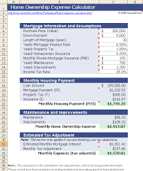 You can adjust the home price, down payment and mortgage terms to see how your monthly payment will. Home Ownership Expense Calculator What Can You Afford