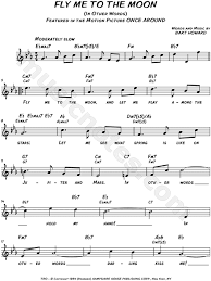 Music letters sheet pdf violin, lyre, flute, piano, recorder, etc. Fly Me To The Moon From Once Around Sheet Music Leadsheet In Eb Major Transposable Download Print Sku Mn0093007