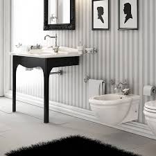 Realismo negli effetti materici del gres e della ceramica che imitano marmo, pietra, legno, cemento, metallo e cotto. Bagno Completo Classico Sospeso Serie Ellade