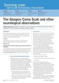 pdf the glasgow coma scale and other neurological observations