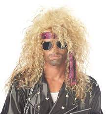 80 S Hair Band Metal Rocker Long Curly Blond Men Women Wig New Newcostume 80shairbandwig Rocker Costume California Costumes Star Costume