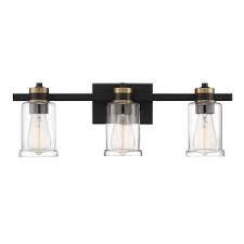 Lighting is more your speed, you'll find all the finishes from oil rubbed bronze and black to brass, chrome chrome led crystal vanity light bar. Cordelia Lighting 23 In 3 Light Black Vanity Light With Clear Glass Shades 2634 328 The Home Depot Black Vanity Light Vanity Lighting Glass Shades