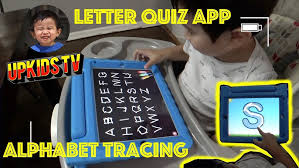Choose the letter that goes with the picture. Robbie Doing Alphabet Tracing On Ipad Using Letter Quiz App Upkids Tv Youtube