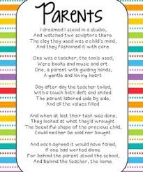 Parent Poem Parents Poem Parents As Teachers Letter To Parents