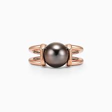 Tiffany Hardwear Tahitian Black Pearl Ring In 18k Rose Gold Tiffany Co