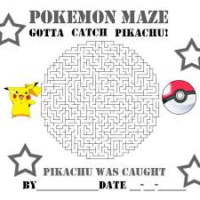 Colour the pikachu in yellow color and their cheeks red and their mouth pink. Pokemon Coloring Pages Pikachu And Pokeball Maze Pokemon Activity Sheet Pokemon Pokemon Party Pokemon Coloring