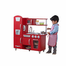 play kitchen set red vintage kids