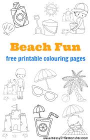 These alphabet coloring sheets will help little ones identify uppercase and lowercase versions of each letter. Beach Colouring Pages Messy Little Monster