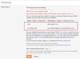 Managed Dns Settings For Blogger Custom Domain Srs X Documentation
