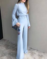 Fashion Pure Colour Half High Collar Blue Suit Brand Name Wakasia Sku D222232ae4b0 Gender Women Style Fashion Elegant Fashion Clothes For Women Classy Outfits