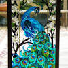 Peacock stained glass film animal decorative stained glass hot privacy window film wall sticker bathroom toilet door aa16. 1
