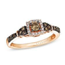 When choosing a diamond engagement ring, select the shape and size of the stone carefully. Le Vian Chocolate Diamonds 0 51 Ct T W Diamond Square Frame Engagement Ring In 14k Strawberry Gold Peoples Jewellers