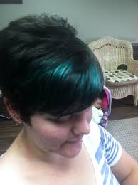 Yes, i know i keep saying blue in the video but the box says turquoise and thats blue right??? Short Black Hair With Teal Highlights Novocom Top