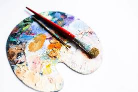 Painter S Palette With Oil Paint And Brushes On White Back Flickr Painters Palette Oil Painting Face Oil Painting