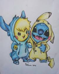 Pikachu And Stitch In Onesies Drawing That I Did Last Year Hope You Like It Lilo And Stitch Drawings Stitch And Pikachu Stitch Drawing