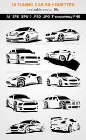 10 Tuning Car Silhouettes Car Silhouette Car Icons Silhouette