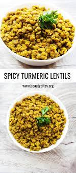 Basic Spicy Lentil Recipe With Turmeric Herbs Beauty Bites Recipe Lentil Recipes Turmeric Recipes Spicy Lentil Recipe