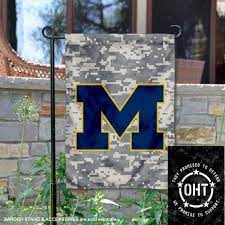 University Of Michigan Operation Hat Trick Oht Double Sided Garden Flag Is 13x18 Inches In Size Made Of 2 Ply P Garden Flag Stand Garden Flag Pole Side Garden