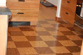 A Clients Unique Checkerboard Layout Is Of The Oceano And Night Cork Floor Tiles Cork Tiles Are Perfect For The Kitchen Cork Wall Tiles Cork Flooring Flooring