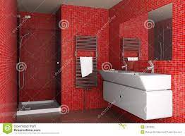 Red floor mosaic tiles are durable and ideal for any environment. Modern Bathroom With Red Mosaic Tiles Stock Images Image 13810084 Mosaic Bathroom Tile Modern Bathroom Tile Tile Bathroom