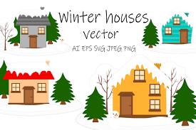 Download Winter Houses Vector Winter Houses Graphic By Shishkovaiv Creative Fabrica SVG Cut Files