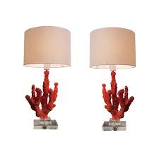 Shop table lamps and bedside lamps at homebase. A Pair Of Resin Red Coral Table Lamps On A Glass Base Mid Century Les Trois Garcons Interiors