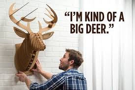 Cardboard Safari Animals Diy Wall Trophy Made From Recycled Cardboard Homemade Gifts Cardboard Deer Heads Cardboard