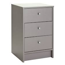 Handcrafted from solid and veneered walnut, its simple lines are accentuated by the cutout drawer pull and tapered legs. Buy Habitat Malibu 3 Drawer Bedside Table Grey Bedside Tables Argos