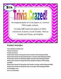 Help your students explore more complex concepts in civics, geography and history with our third grade social studies curriculum. Trivia Crazed Game Based On 5th Grade Content Upper Elementary Literacy Recess Activities Learning Stations