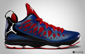 The heel of the shoes consists of an intricate black cushioned material while the panel on the heel has intricate detailed drawings in black, blue, and gold. Cp3 Vi Chris Paul Jordan Clippers Basketball Shoes Chris Paul Jordans Best Basketball Shoes Shoes