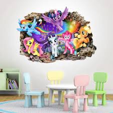 Mein Kleines Pony My Little Pony 3d Cartoon Smashed Wandaufkleber Fur Schlafzimmer Jungen Und Madchen Wandbild Aufkleber Gro Wandbilder Wandaufkleber Aufkleber