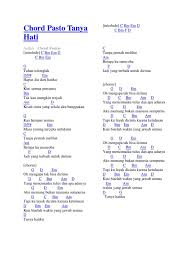 Chord Pasto Tanya Hati