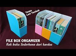 File Box Organizer Rak Buku Sederhana Dari Kardus Tanpa Lem Tembak Kerajinan Dari Kardus Youtube In 2021 Kardus Rak Buku Alat Tulis