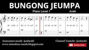 * lirik lagu daerah di 34 provinsi di indonesia * kumpulan lagu wajib nasional bungong jeumpa. Not Balok Bungong Jeumpa Piano Level 1 Lagu Daerah Aceh Doremifasol Sol Mi Sa Si Youtube
