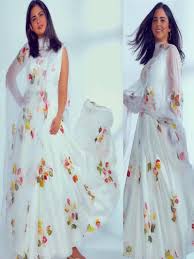 Check spelling or type a new query. Isha Ambani Style White Floral Printed Anarkali Gown