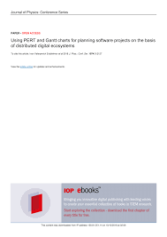 Pdf Using Pert And Gantt Charts For Planning Software