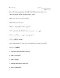 Bizarre Foods Spain Study Guide Bizarre Foods Spain Food Study Guide