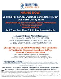 05 08 17 New Jersey Employment 1 Behavior Analyst Direct Support Professional Behavioral Health