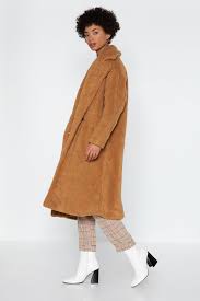 Zara aw19 faux shearling long fur teddy lapels coat m l xl beige camel 4341/232. Camel Oversized Faux Shearling Fur Coat Nasty Gal