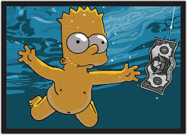 Será que o desenho animado fez outra 'previsão'? Quadro Decorativo Bart Simpsons Nirvana Desenho Com Moldura Vital Quadros Quadro Decorativo Magazine Luiza