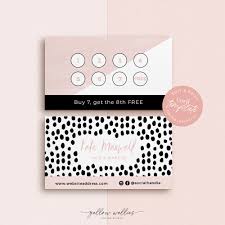 Punch cards are little pieces of paper or cardboard which business owners use to monitor. Editable Polka Dot Customer Loyalty Card Template Corjl Instant Download Blush Polka Dot Card 3 5 X 2 In Card Template Customer Loyalty Cards Loyalty Card Template Loyalty Card Design