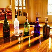 Lamps Made From Beer Liquor Bottles Liquor Bottle Crafts Beer Bottle Crafts Wine Bottle Diy
